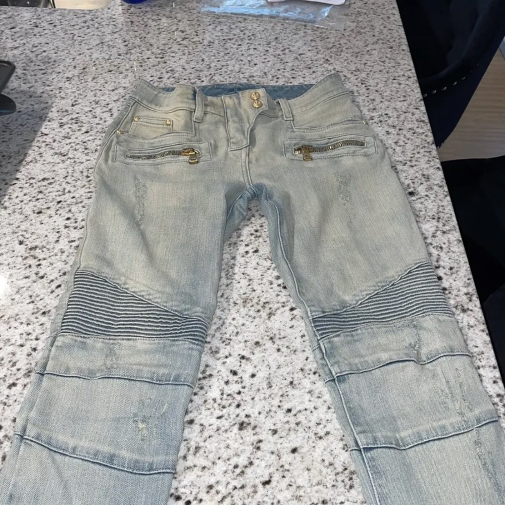 Balmain Light Blue Skinny Jeans